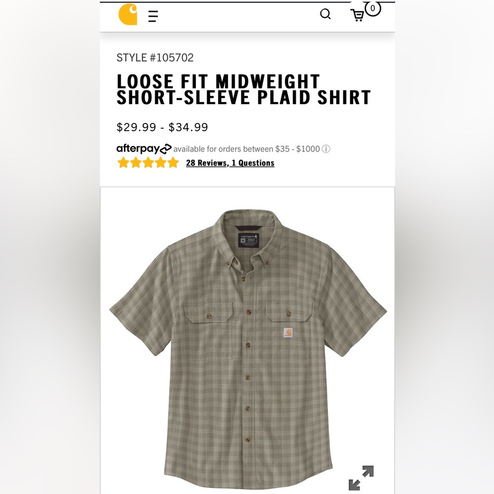 Brand New Men’s Carhartt Force Relaxed Fit Shirt